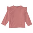 thumbnail image 2 of Blczomt Long Sleeve Toddler Girl Tshirt Thermal Winter T-Shirt Ruffle Crewneck Red Plain Basic Girls' Tees, 2 of 6