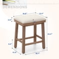 thumbnail image 5 of Sophia & William 24" PU Leather Counter Height Bar Stool with Wood Leg-Set of 2-White, 5 of 5