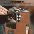 thumbnail image 6 of Allytechgroup Cell Phone Bag Case for Galaxy A15, Premium PU Leather Cards Holder Magnetic Closure Shockproof Back Cover Crossbody Lanyard Wallet Case for Samsung Galaxy A15, Brown, 6 of 6