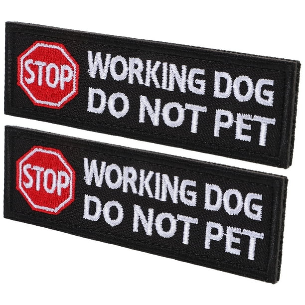 2 parches bordados para perros de servicio, parches de identificación para perros, parches de no acariciar, parches para arneses de mascotas.