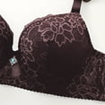 thumbnail image 5 of Women's Push Up Lace Bra Padded Add 2 Cups Support Underwire Lift Up Deep V Bra for Women Brown 36, 5 of 6