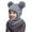 Grey, variant on Baby Winter Knit Hat with Soft Pom Poms, Toddler Pullover Style Beanie with Integrated Neck Warmer, Cute Animal Ear Design Fleece Lined Cap for Infants and Kids Cold Weather Protection - Beige