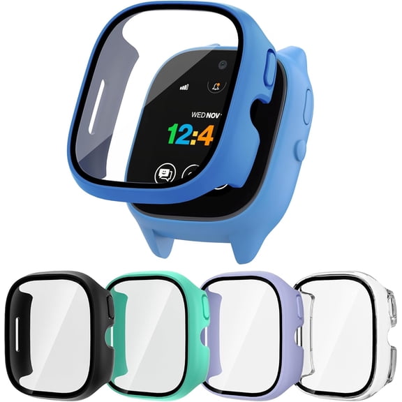 5 Pack Case for Gizmo Watch 3 with Tempered Glass Screen Protector, Shockproof Hard PC Bumper, Scratch Resistant Protective Cover Compatible with Verizon Gizmo Watch 3 Accessories