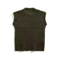 thumbnail image 4 of Mens Pullover Vest Solid Color Vintage Sleeveless Knit Crew Neck Chest Pocket Mens Casual Tops,Green,L, 4 of 4