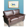 thumbnail image 2 of Serta Copenhagen 61" Rolled Arm Loveseat Sofa with Removable Covers Chestnut, 2 of 5