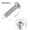 thumbnail image 2 of Unique Bargains Vis de Machine de Sécurité M8x30mm Torx en Acier Inoxydable 304 Lot de 10, 2 of 5