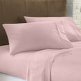 thumbnail image 2 of 30" EXTRA DEEP POCKETS- Pure Giza Cotton (Full Size) Striped Pattern Bed Sheets Set- 300-TC Bedding – Full Size Bed, Full Sheets - Pink Stripe, 2 of 7