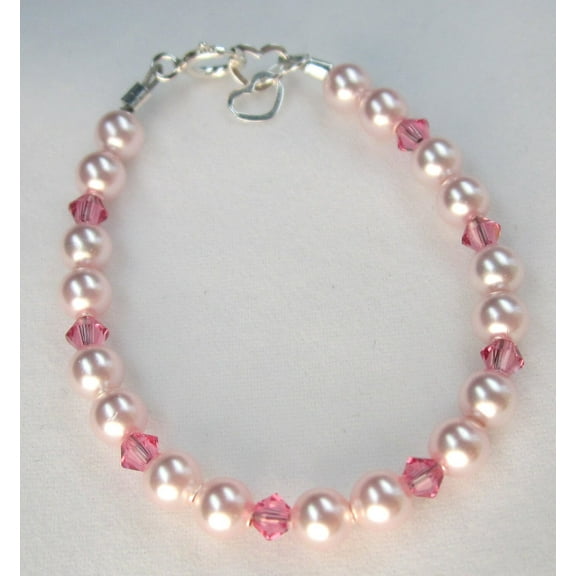 Pink European Pearls and Pink Crystals Bracelet (BPPPC)