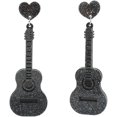 thumbnail image 1 of HAHDAXIA Acrylic Classical Guitar Earrings Retro Renaissance Rock Band Music Guitar Dangle Earrings Punk Style Violin Instrument Drop Earrings Hypoallergenic Lightweight Guitar Earrings for W, 1 of 7