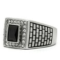 thumbnail image 4 of Luxe Jewelry Designs Men's Stainless Steel Ring with Black Jet Cubic Zirconia - Size 11 (Pack of 2), 4 of 4