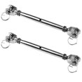 thumbnail image 1 of 2pcs Stainless Steel Screw Turnbuckles Wire Rope Tension Tensioner (Silver), 1 of 7