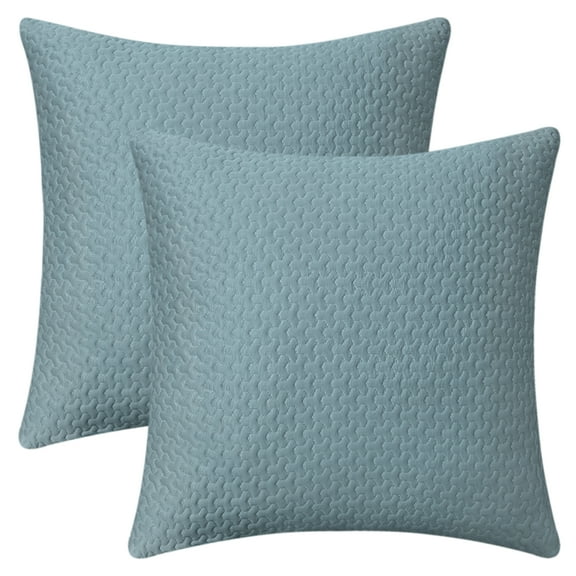 REGALWOVEN Soft Throw Pillow Covers Set of 2, Modern Decorative Geometric Cushion Cases for Couch Living Room Home Decor Blue 18" x 18"