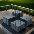 thumbnail image 5 of Miniyam 44 Pcs Interlocking Deck Tiles, 12" x 12", Polypropylene, for Outdoor Balcony Garden Gray, 5 of 8