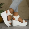 thumbnail image 5 of Hoshose New Summer Womens Sandals Buckle Open Toe Fish Mouth Plus Size Casual Non Slip Women Platform Sandals, 5 of 8