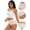 thumbnail image 3 of Unique Bargains Women's Comfort Full-Coverage Panties Wave Trim No Trace Briefs XS Pink, 3 of 6