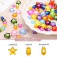 thumbnail image 2 of Uxcell 250pcs Acrylic Star Beads, 11mm Star-Shaped Pony Loose Spacer Beads for Bracelets Jewelry Making DIY Crafts, Gold, 2 of 7