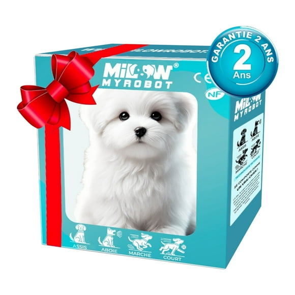 2025 Robot Dog for Adults, AI Robotic Dog, Nicoo - My Realistic Robot Puppy That Acts Like a Real Puppy - Walking, Barking, Tail Wagging(Bichon Frise)