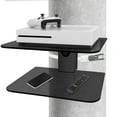 thumbnail image 1 of CondoMounts Floating TV Stand | Pillar & Wall mounted Glass Shelf | Holds 40lbs | Under TV Shelf for TV Box, Cable Box, Gaming Console | Projector Shelf | Electronics Shelf | Laptop Mount, 1 of 10