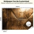 thumbnail image 3 of Peel and Stick Wallpaper Canvas Bronze 3D Wainscoting Panels Geometric Shapes Starburst Patterns Modern Art Wall Mural Decor Self Adhesive and Removable 100in x 144in, 3 of 8