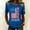 Blue, variant on Women's Vintage Celebration 250Th Anniversary Red Wine Casual T-Shirt Patriotic Shirts for Women