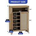 thumbnail image 4 of ModFusion Natural Wood Color Shoe Cabinet with Woven Rattan Doors, Adjustable Shelves & Magnetic Closure, 4 of 9
