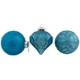 thumbnail image 6 of Northlight 12ct Teal Blue 3-Finish Christmas Ornaments 3.75" (95mm), 6 of 6