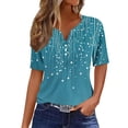 thumbnail image 2 of Womens Casual Tops for Work Oversized Graphic Tshirts for Women Summer Womens Summer Blouses and Tops Women's Blouses Casual Short Sleeve my orders placed, 2 of 5