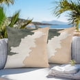 thumbnail image 4 of Abstract Watercolor Beach Waves Outdoor Pillow Covers Pack of 2 Retro Brown Sand Waterproof Throw Pillow Covers Decorative Cushion Cases for Patio Garden Tent Balcony Couch 24x24 inch, 4 of 8