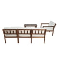 thumbnail image 5 of Harper & Bright Designs Acacia Wood Patio Conversation Set, 4 Pieces Outdoor Sectional Sofa Set with Coffee Table and Removable Cushion for Garden Backyard Patio and Poolside, Beige, 5 of 13