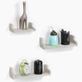 thumbnail image 7 of Wall-Mounted Floating Wall Shelves with Metal Brackets, Set of 3 - Rustic Gray, 7 of 7