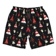 thumbnail image 2 of Honeii's Christmas Tree and Gold Socks Print Men's Casual Shorts with Drawstring，Swim Trunks Quick Dry Beach Shorts, 2 of 5