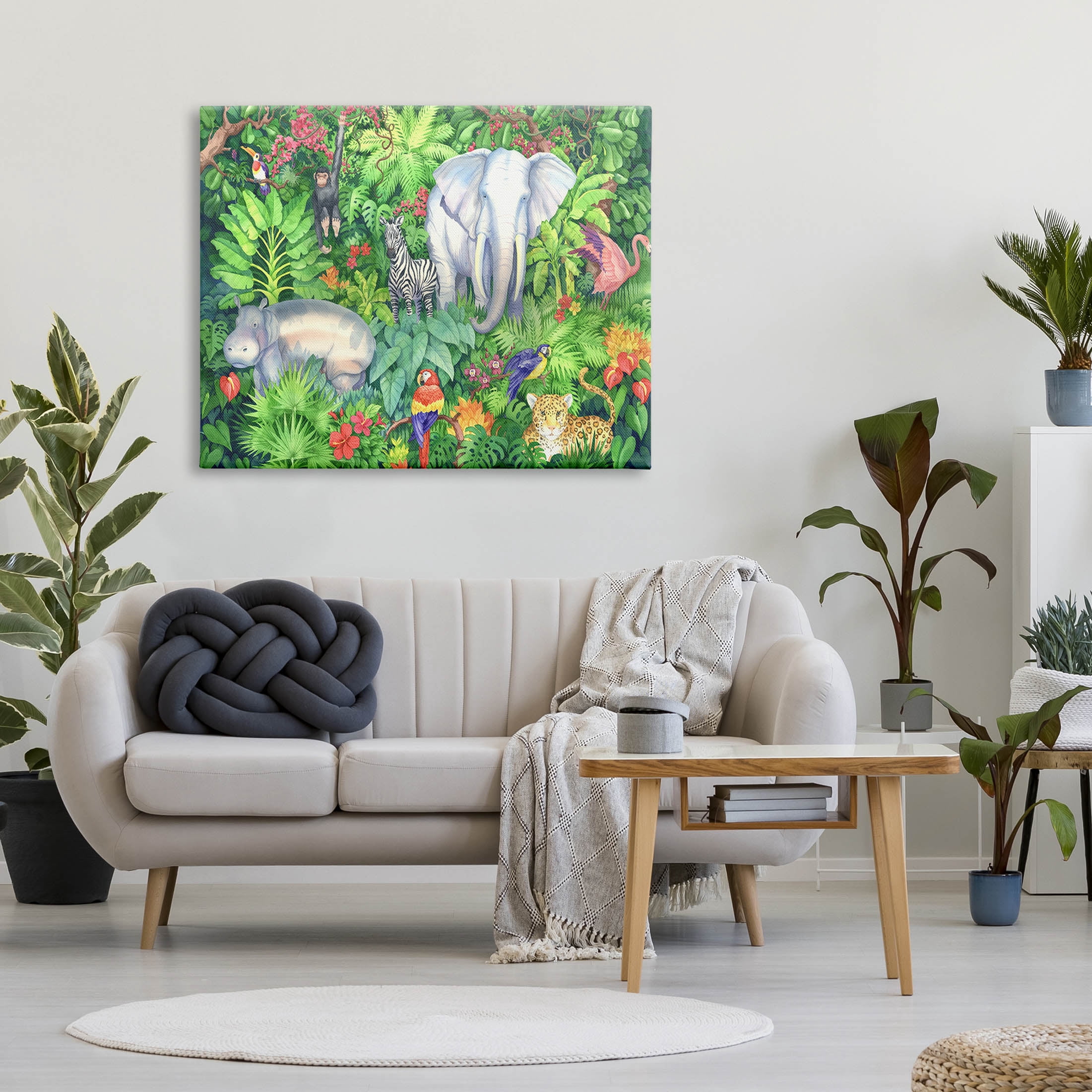 Stupell Industries Detailed Safari Animal Jungle Painting Gallery Wrapped Canvas Print Wall Art, Design by Paul Brent