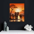 thumbnail image 4 of COMIO  Vintage African Elephant Family Canvas Wall Art African Forest Sunset Landscape Picture Print On Canvas Framed and Stretched For Living Room Home Decor, 4 of 4