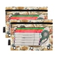 thumbnail image 6 of 2 Pack Flip Folders with Clear PVC Window Binder Pouches 3-Ring Binder Organizer for Office & Home Vintage Flowers and Hens, 6 of 6