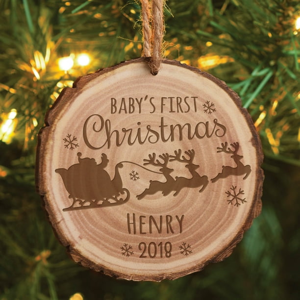 Personalized Baby's First Christmas Ornament Bark