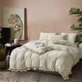 thumbnail image 2 of Twin Comforter Set 3 Pieces Ruffle Bedding Sets Oatmeal Cute Bedding Comforters & Sets, Lightweight Fluffy Microfibe (66"x90" Comforter & 2 Pillowcases), 2 of 6