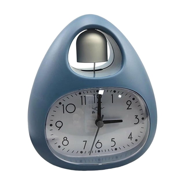 Mini reloj despertador con forma de huevo, luz nocturna sin tictac, números arábigos vintage para Azul