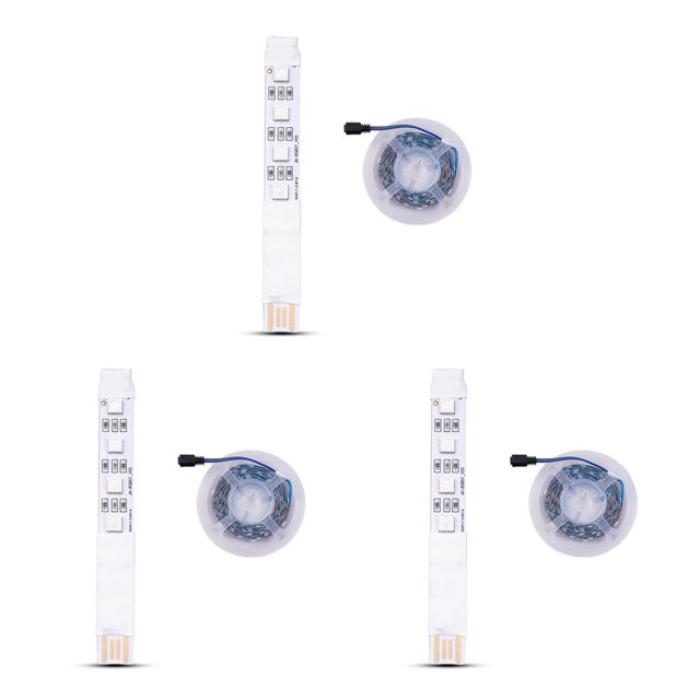 Kearding Tira de luces RGB alimentada por USB Control remoto alimentado por USB con puerto de 4 pines 5V infrarrojo inteligente regulable telón de fondo Juego 4 3piezas Kearding CBP181213