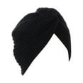 thumbnail image 2 of Cheers.US Turban Hat Solid Color Bohemian Elastic Comfortable Acrylic Fiber Women Knitted Indian Head Wrap for Outdoor, 2 of 9
