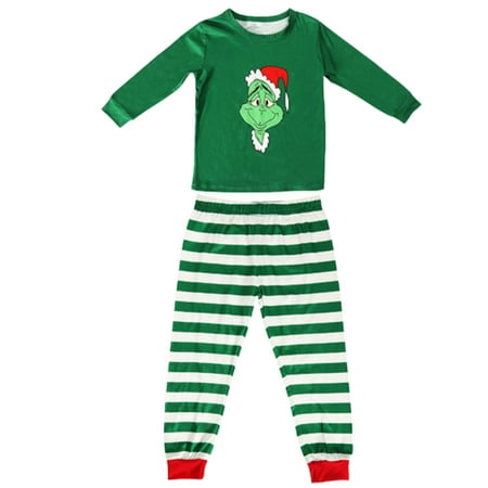

Grinch Christmas Printed Family Pajamas Set Xmas Parent-child Suit Home Sleepwear Kid Dad Mom Matching Family Outfits Christmas Gift