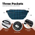 thumbnail image 4 of Naloa Blue Black Plaid Print Running Belts for Men Women,Running Fanny Pack with 2-Zipper Pockets,Waterproof Waist Pack for Travel Hiking Running Outdoor Sports, 4 of 8