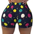 thumbnail image 2 of Daiia Colorful Ping Pong Rackets Pattern Women's Workout Shorts Biker Shorts - High Waisted Workout Spandex Tummy Control Gym Running Yoga Shorts-Large, 2 of 8