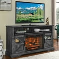 thumbnail image 2 of Fireplace, 60 Inch Electric Fireplace Heater with Door Sensor, Electric Fireplace Entertainment Center, Modern and Traditional Farmhouse Style Fireplace Heater, Dark Rustic Oak, 2 of 9