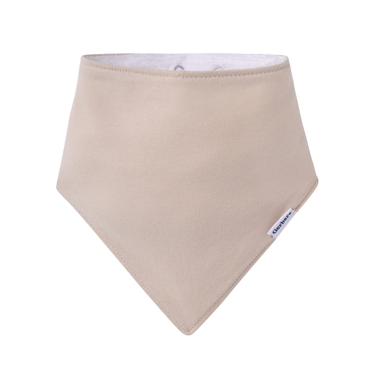 Gerber Neutral Cotton Bandana Bibs, 3-Pack photo 3