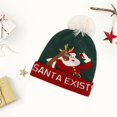 thumbnail image 3 of Gorro unisex para niños, bonito regalo para festivales, grueso, con pompón de fibras acrílicas, tejido. Selfie de Navidad, 3 of 8