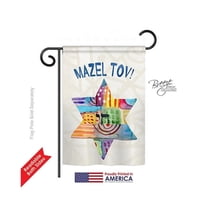 Breeze Decor 64132 Hanukkah Mazel Tov Star 2-Sided Impression Garden Flag - 13 x 18.5 in.