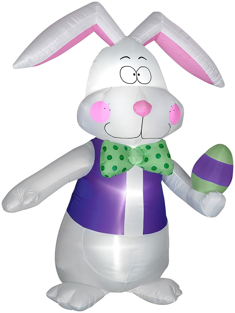 7 Ft EASTER BUNNY PAINTING EGG Airblown Lighted Yard Inflatable 