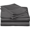 thumbnail image 2 of D.N.G. BEDDINGS Luxury 4 Piece Sheet Set with 6 Inch Deep Pocket 800 Thread Count 100% Egyptian Cotton Solid Dark Grey Color Full Size, 2 of 4