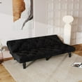 thumbnail image 3 of Leumius Modern Velvet Fabric 66" Upholstered Futon Sofa Bed, 3 of 6
