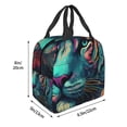 thumbnail image 3 of Sikiie Colorful Flower Tiger Lunch Bag for Women & Men Adult Insulated Lunch Box, Food Lunch Containers Lunch Tote Bags for Work, Travel, Outdoor, 3 of 8